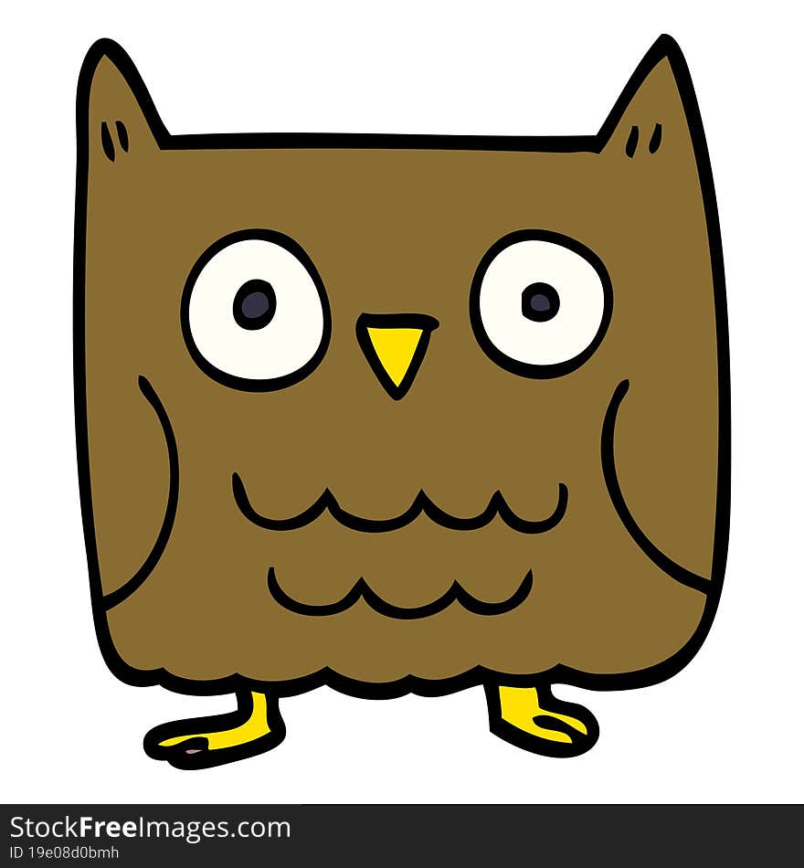 Funny Cartoon Doodle Owl