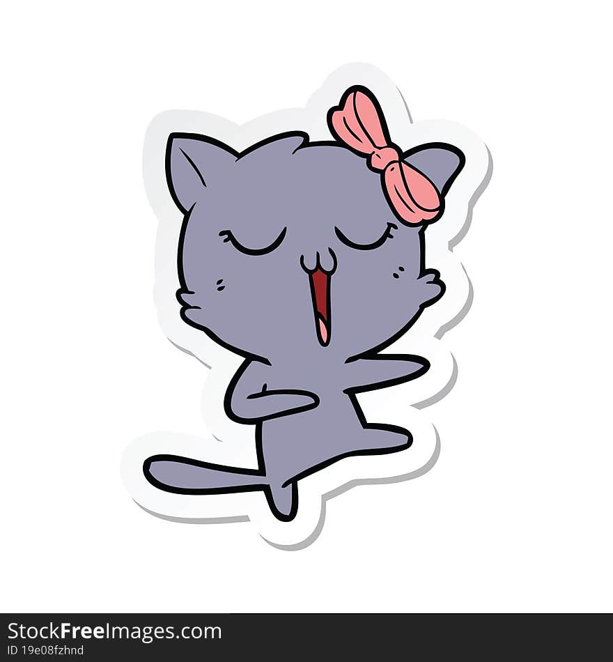 Sticker Of A Cartoon Cat