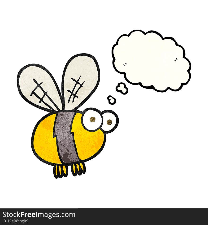 thought bubble textured cartoon bee