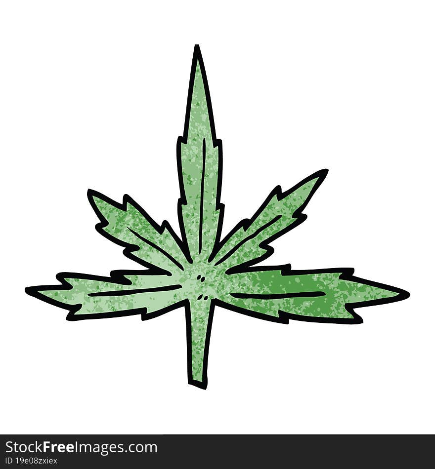 cartoon doodle marijuana leaf