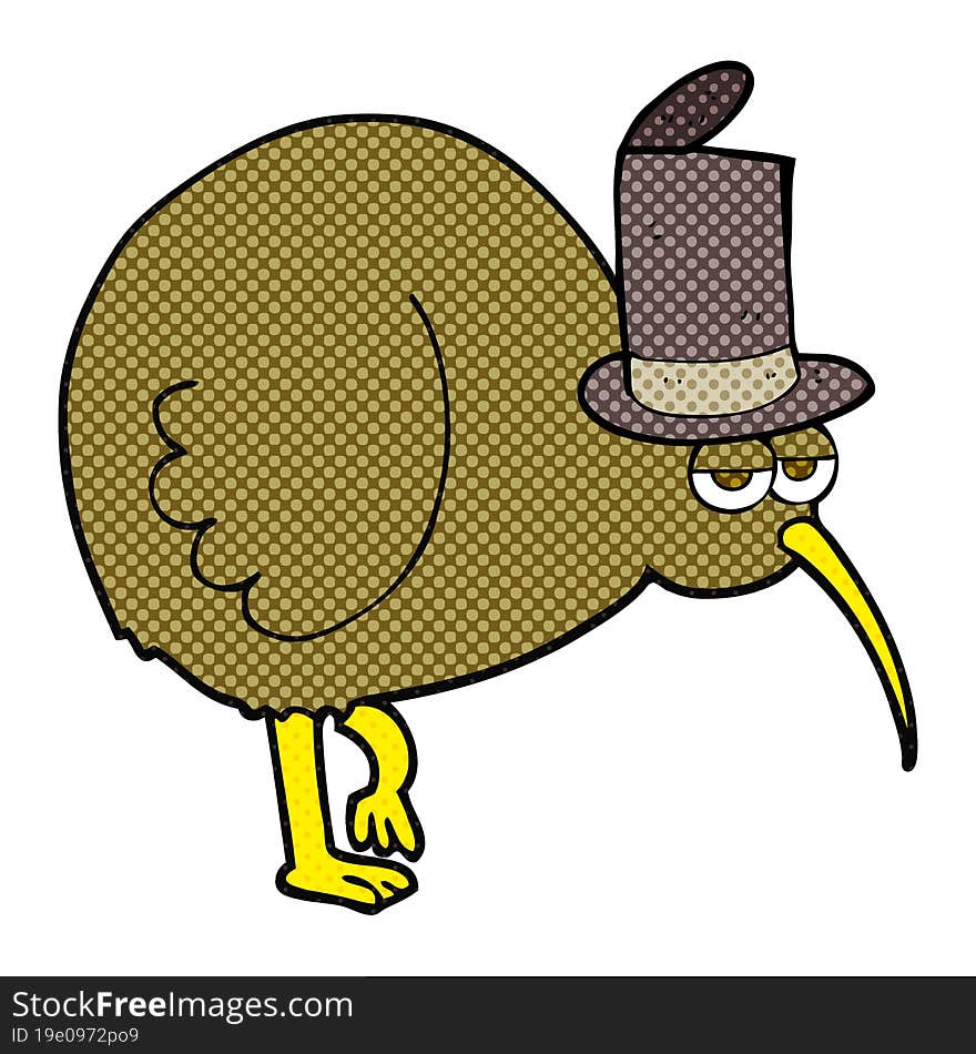 freehand drawn cartoon kiwi bird