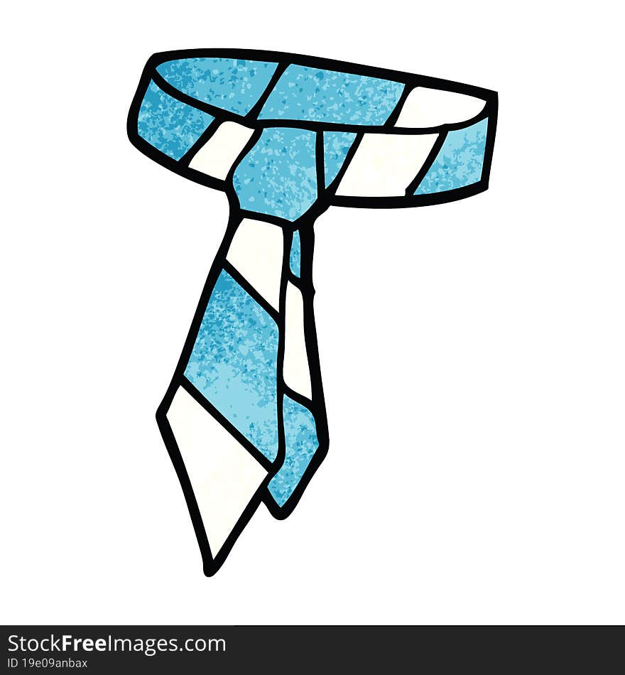 cartoon doodle striped tie