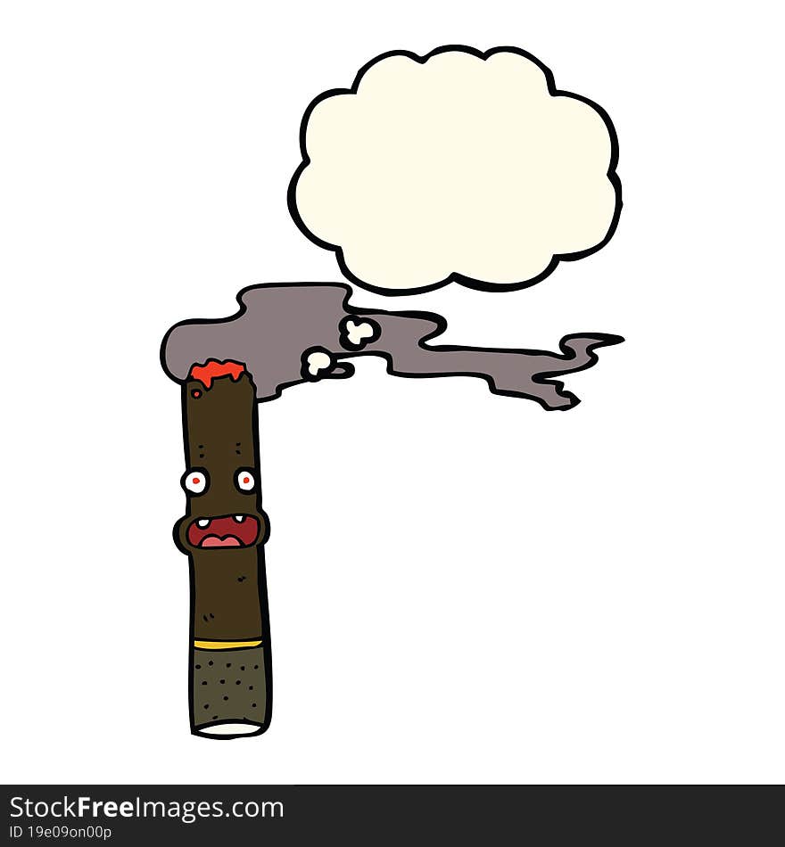 Cartoon Cigar With Thought Bubble