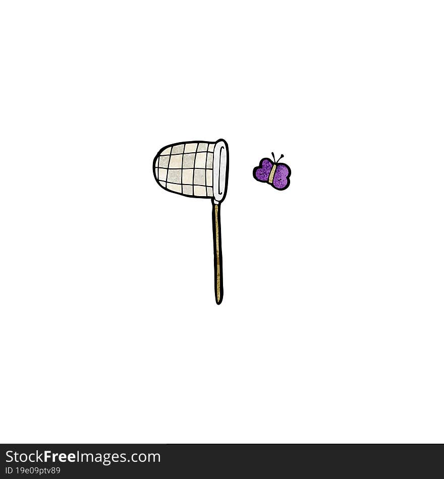 cartoon butterfly and net