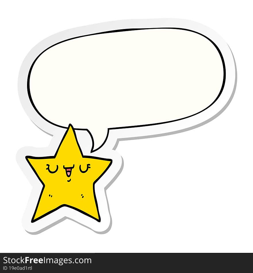 cartoon star and speech bubble sticker