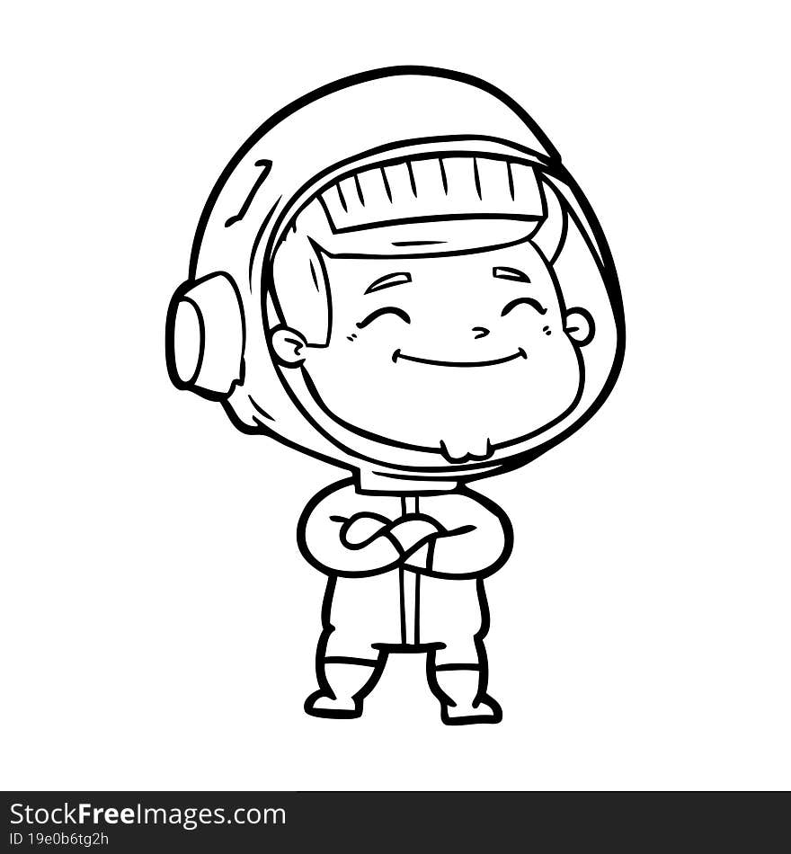 happy cartoon astronaut. happy cartoon astronaut