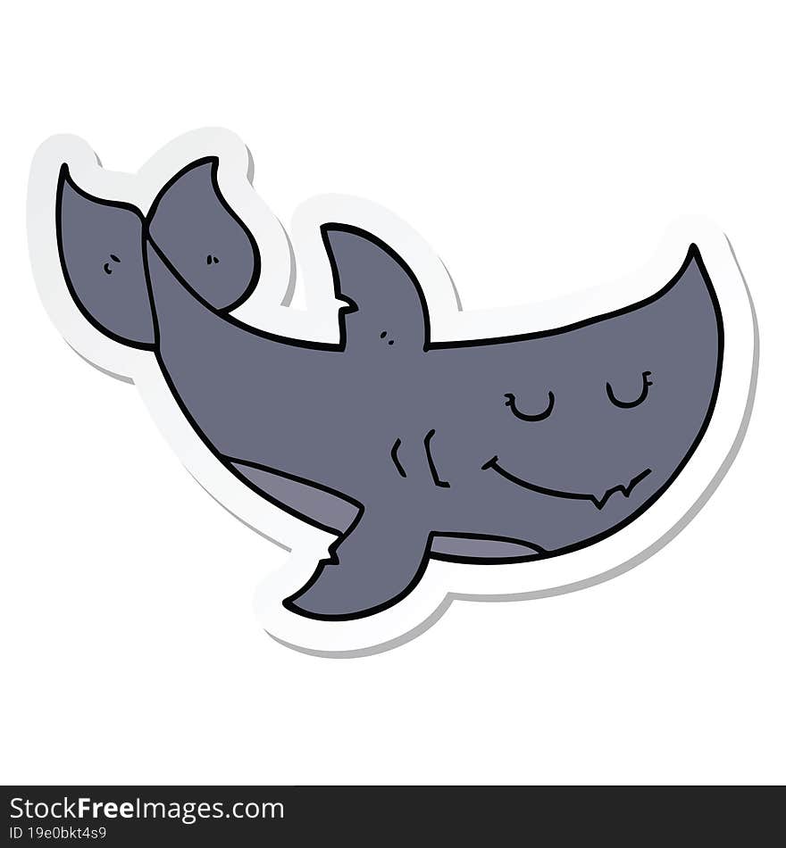 sticker of a cartoon shark