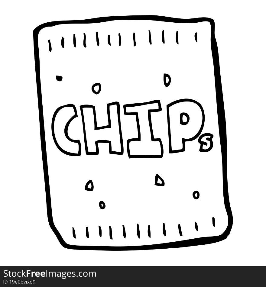 cartoon packet of chips