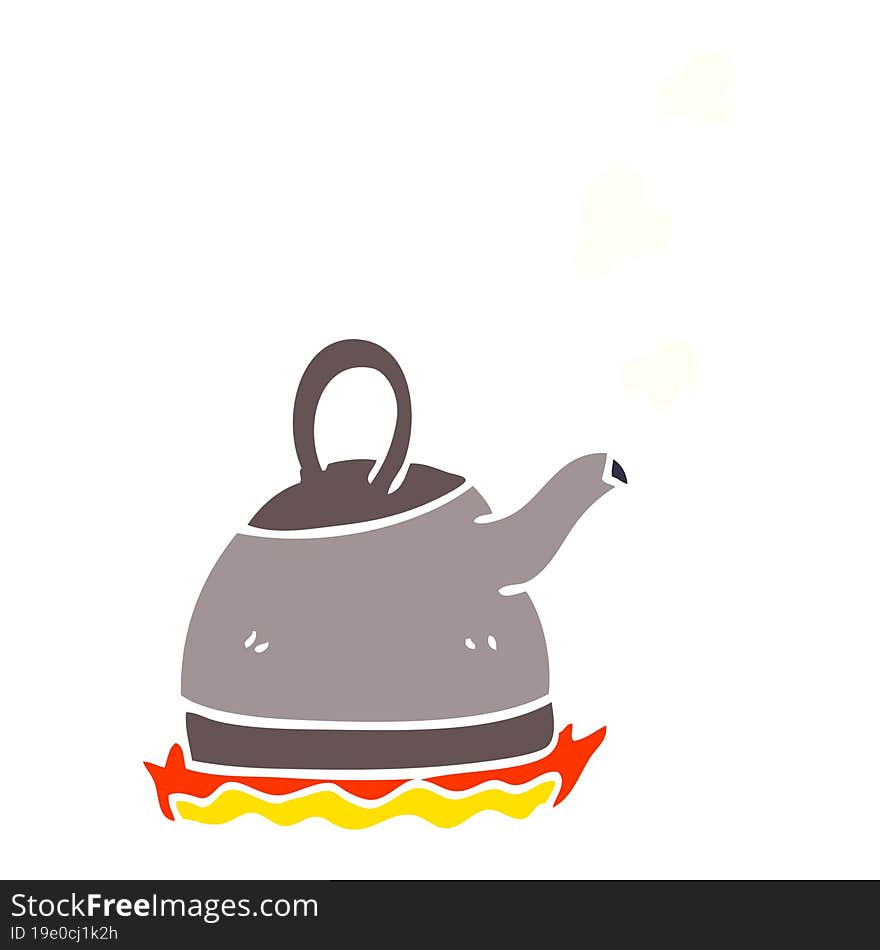 Cartoon Doodle Kettle On Stove