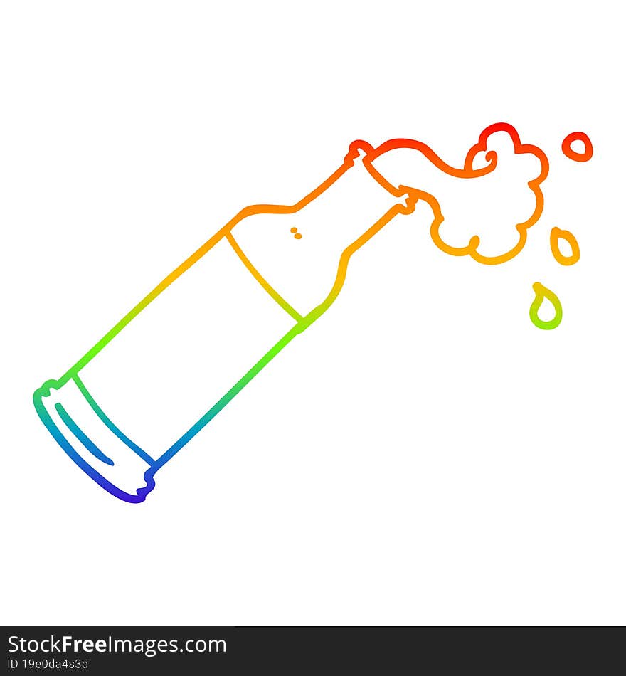 Rainbow Gradient Line Drawing Cartoon Foaming Bottle