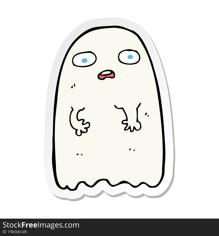 Sticker Of A Funny Cartoon Ghost