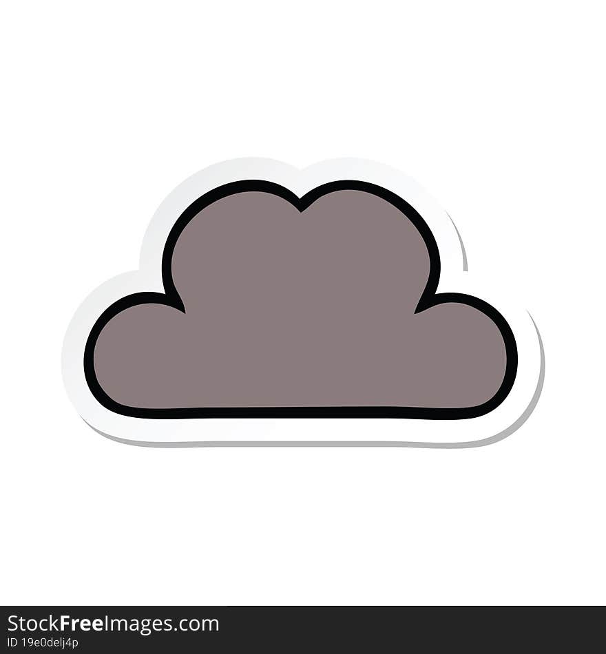 Sticker Of A Cute Cartoon Storm Cloud