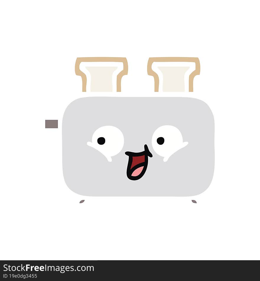 flat color retro cartoon of a of a toaster