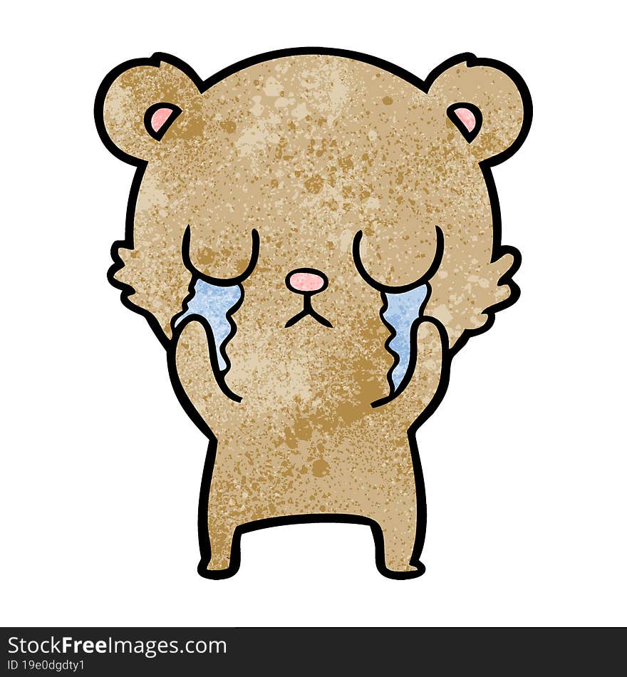 crying cartoon bear. crying cartoon bear