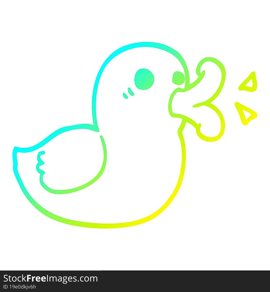 cold gradient line drawing cartoon happy duck