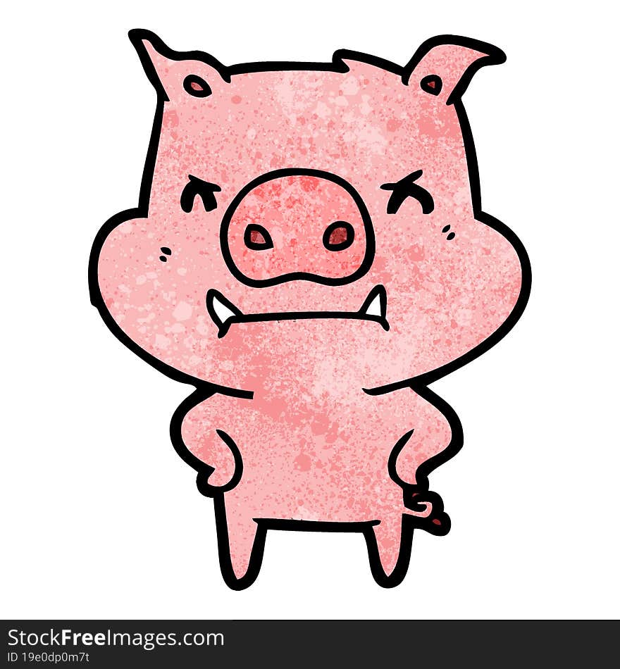 angry cartoon pig. angry cartoon pig