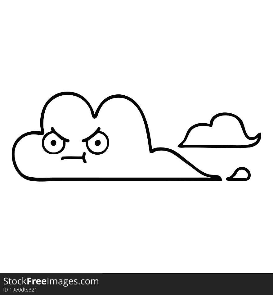 Line Drawing Cartoon White Cloud