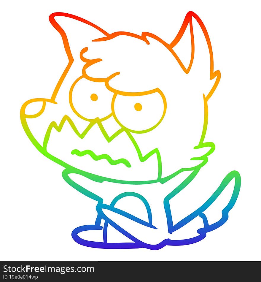 rainbow gradient line drawing cartoon annoyed fox