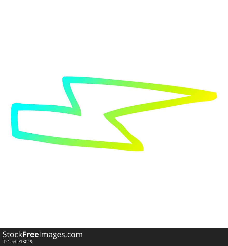 cold gradient line drawing cartoon lightening bolt