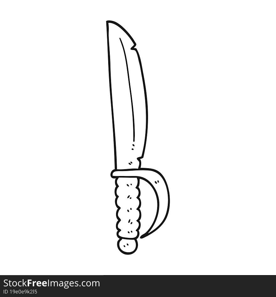 black and white cartoon knife