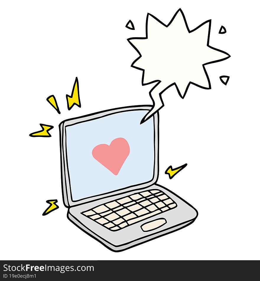 internet dating cartoon  with speech bubble. internet dating cartoon  with speech bubble