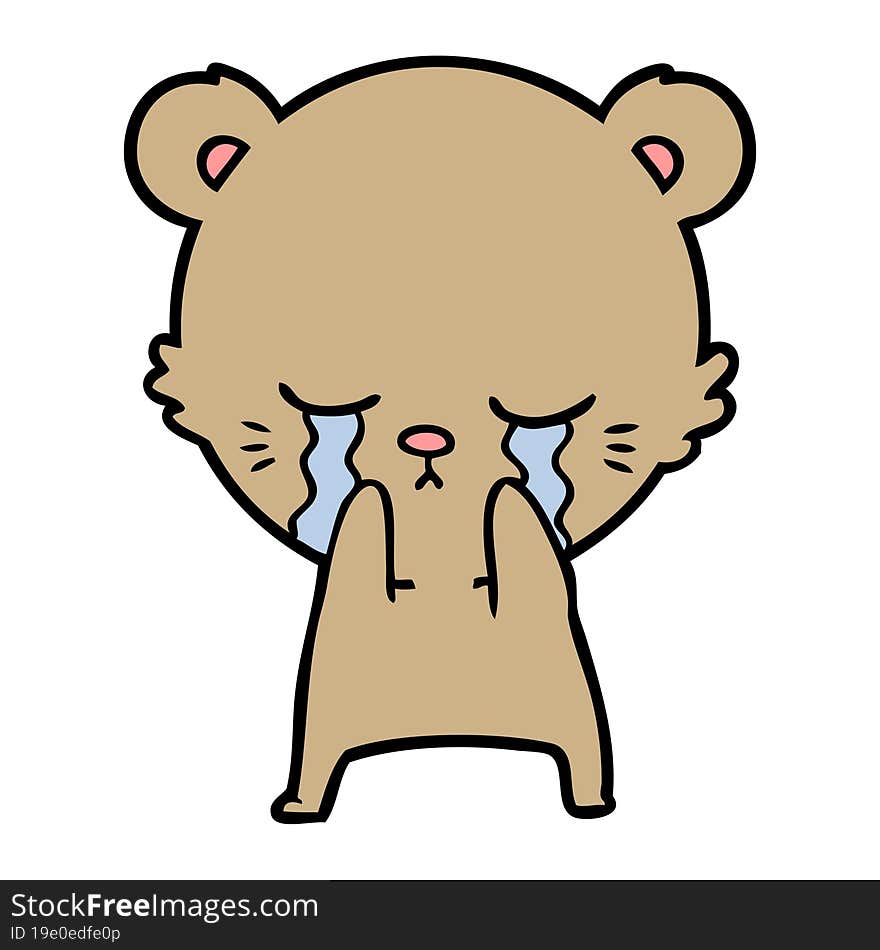 crying cartoon bear. crying cartoon bear