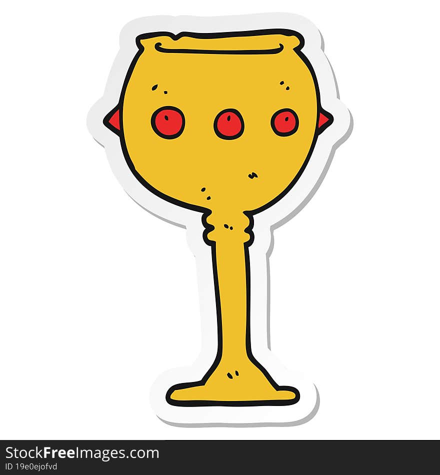 sticker of a cartoon goblet