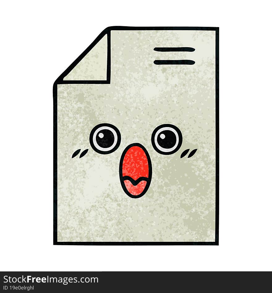 retro grunge texture cartoon shocked paper document