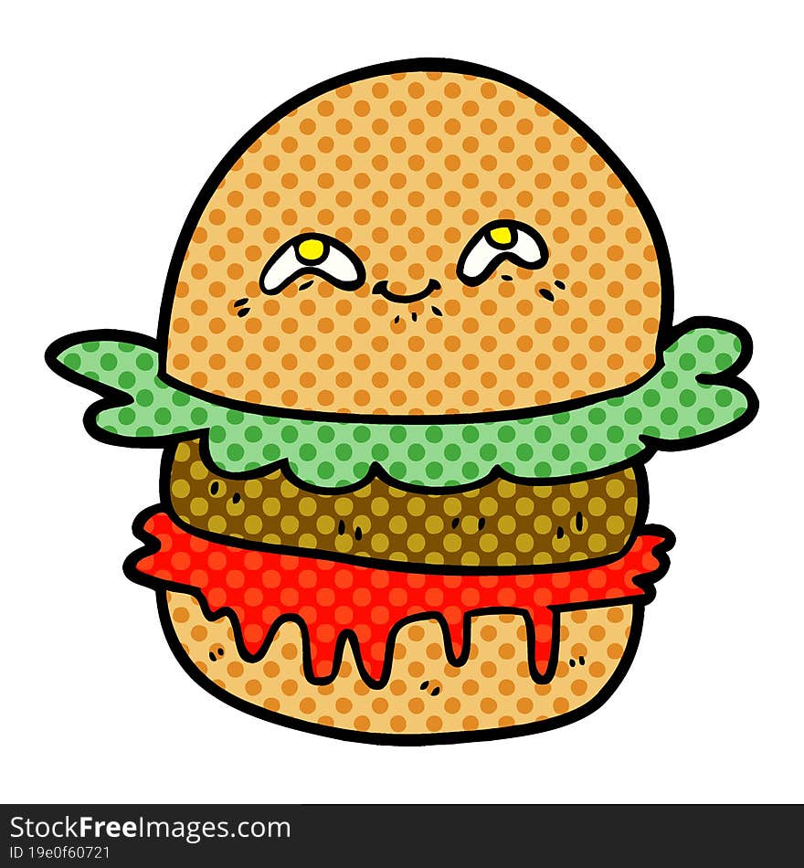 cartoon fast food burger. cartoon fast food burger