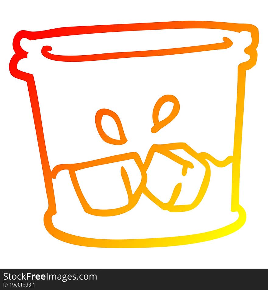 warm gradient line drawing cartoon drink in tumbler