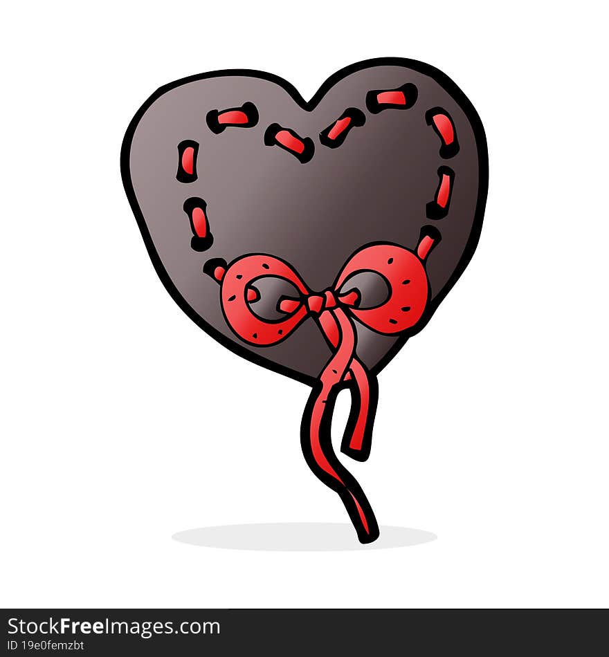 stitched heart cartoon