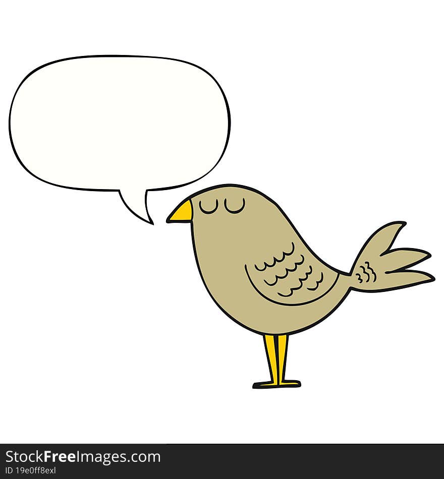 cartoon bird and speech bubble