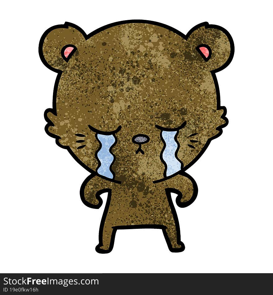 crying cartoon bear. crying cartoon bear