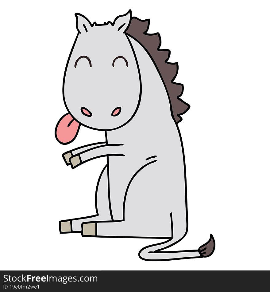 quirky hand drawn cartoon horse