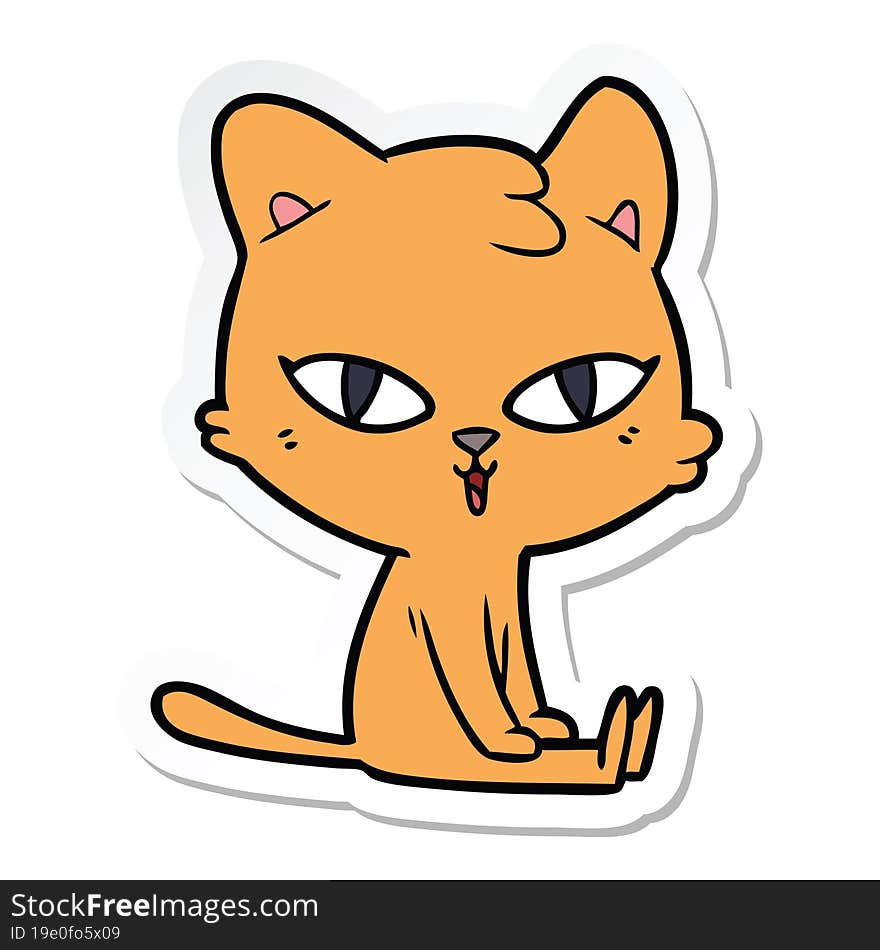 sticker of a cartoon cat