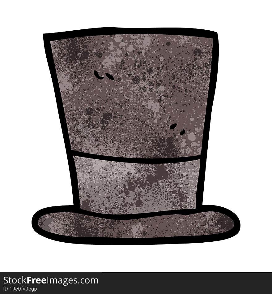 freehand textured cartoon top hat