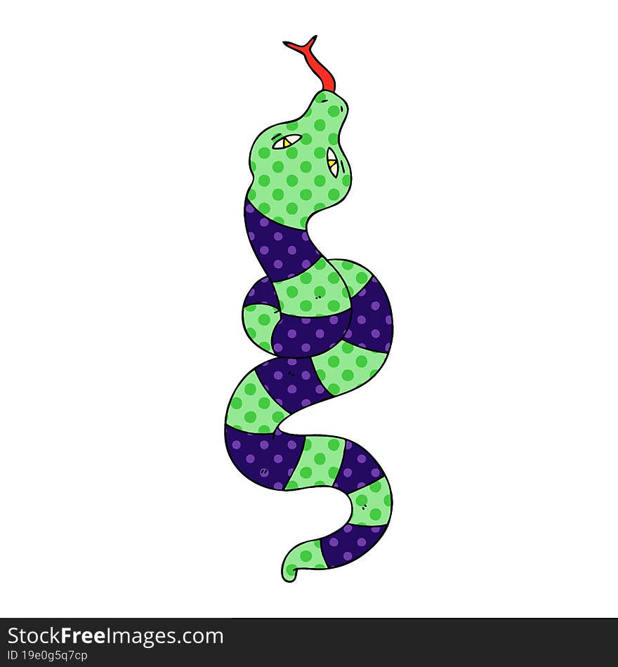 quirky comic book style cartoon snake