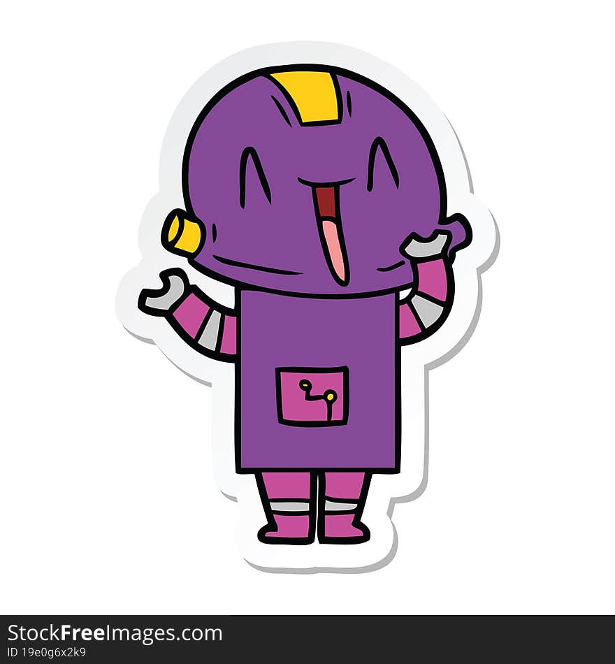 sticker of a cartoon robot