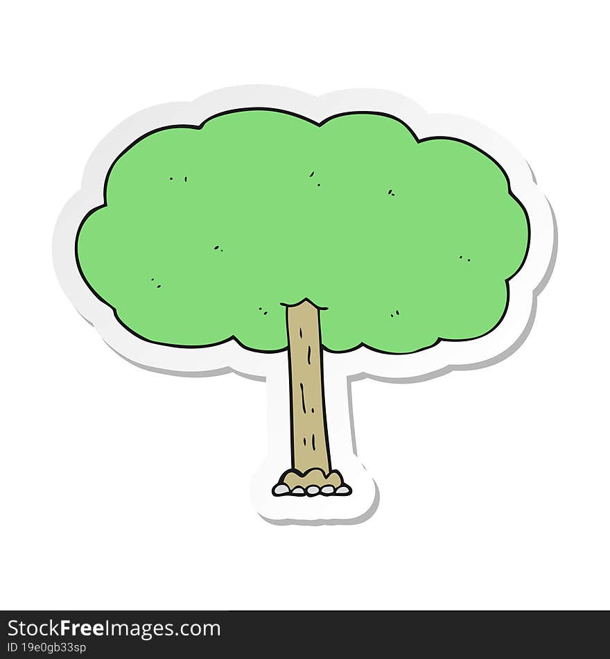 Sticker Of A Cartoon Tree