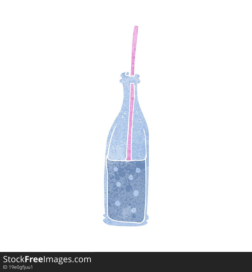 cartoon fizzy drink and straw