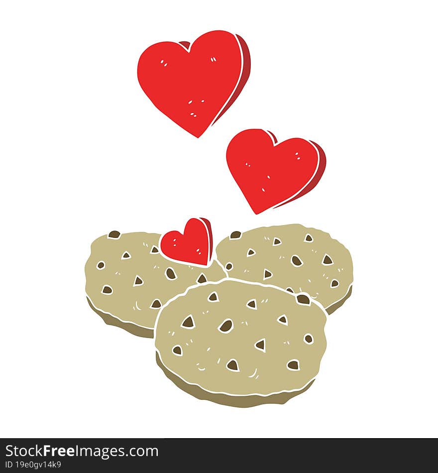 flat color illustration of cookies. flat color illustration of cookies