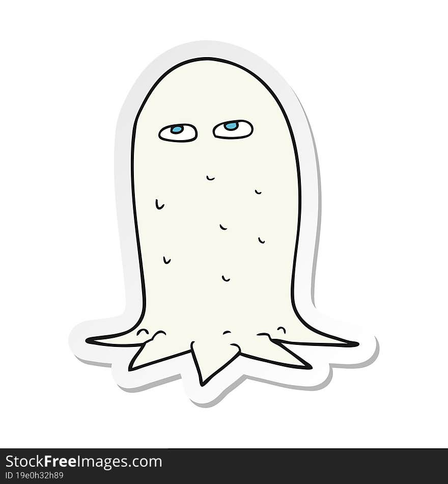 Sticker Of A Cartoon Halloween Ghost