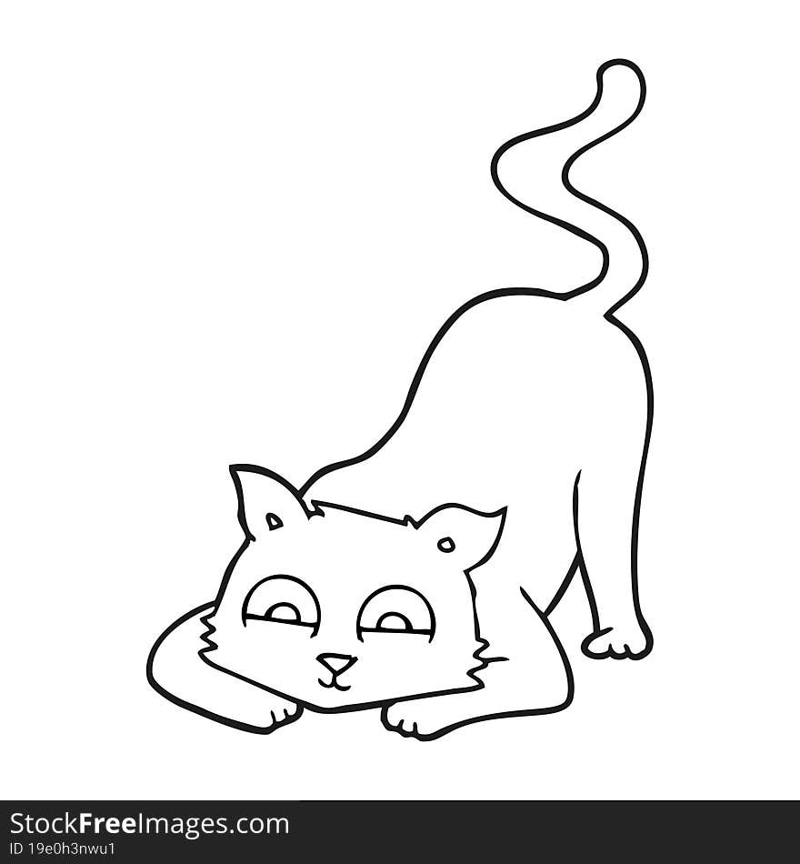 black and white cartoon cat