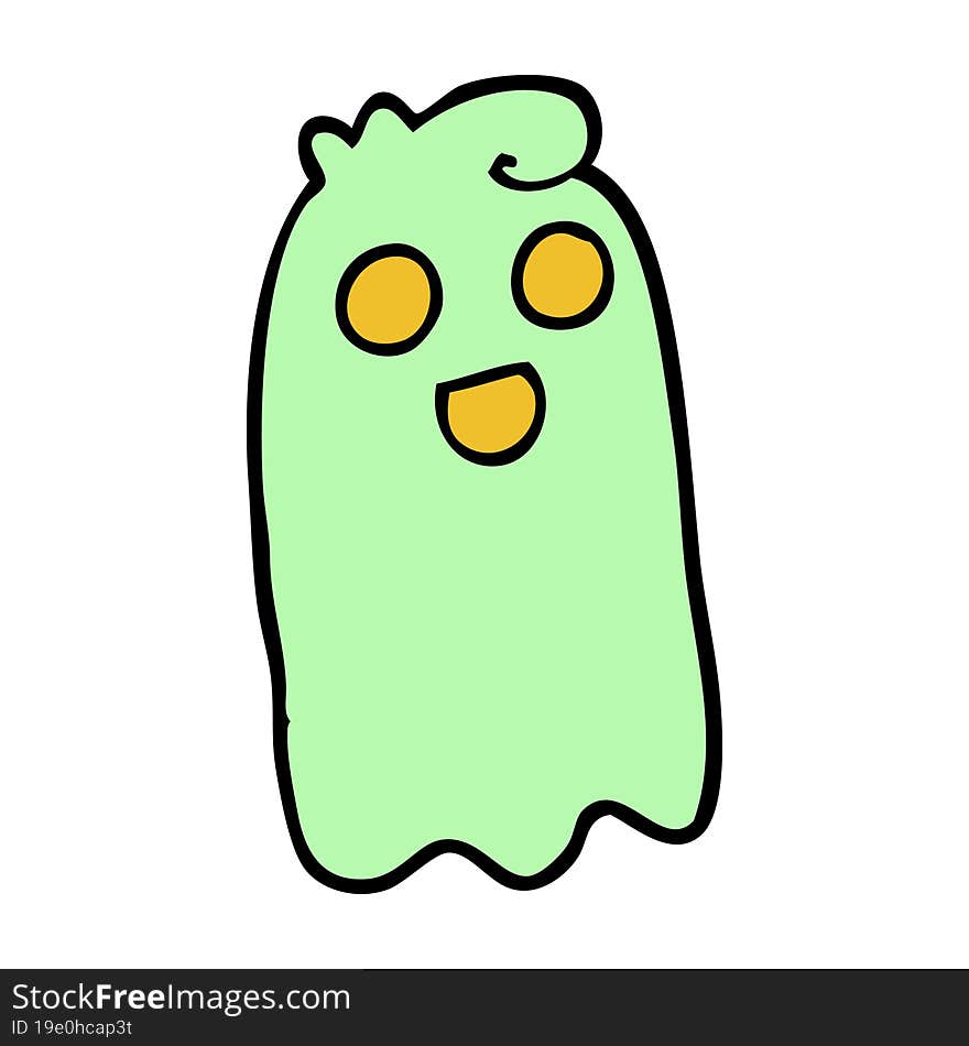 hand drawn doodle style cartoon ghost