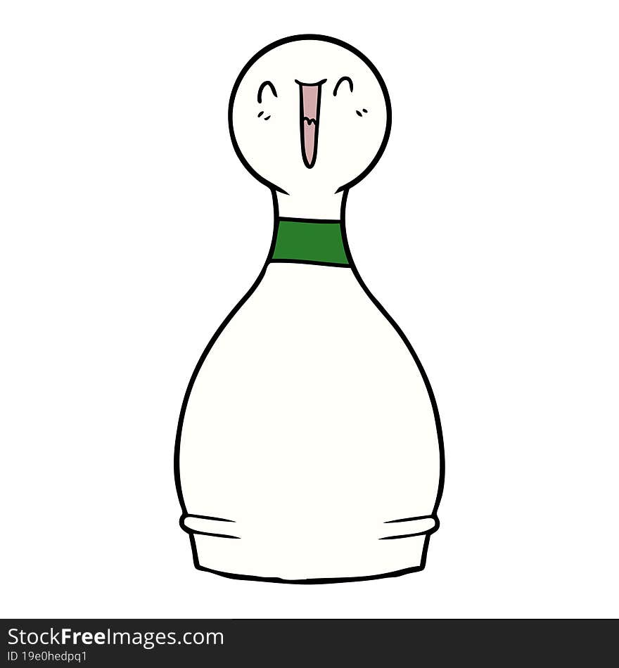 cartoon happy bowling pin. cartoon happy bowling pin