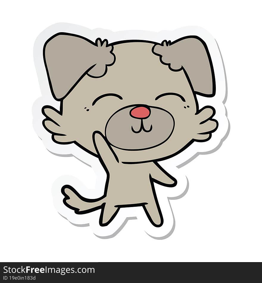 Sticker Of A Cartoon Dog