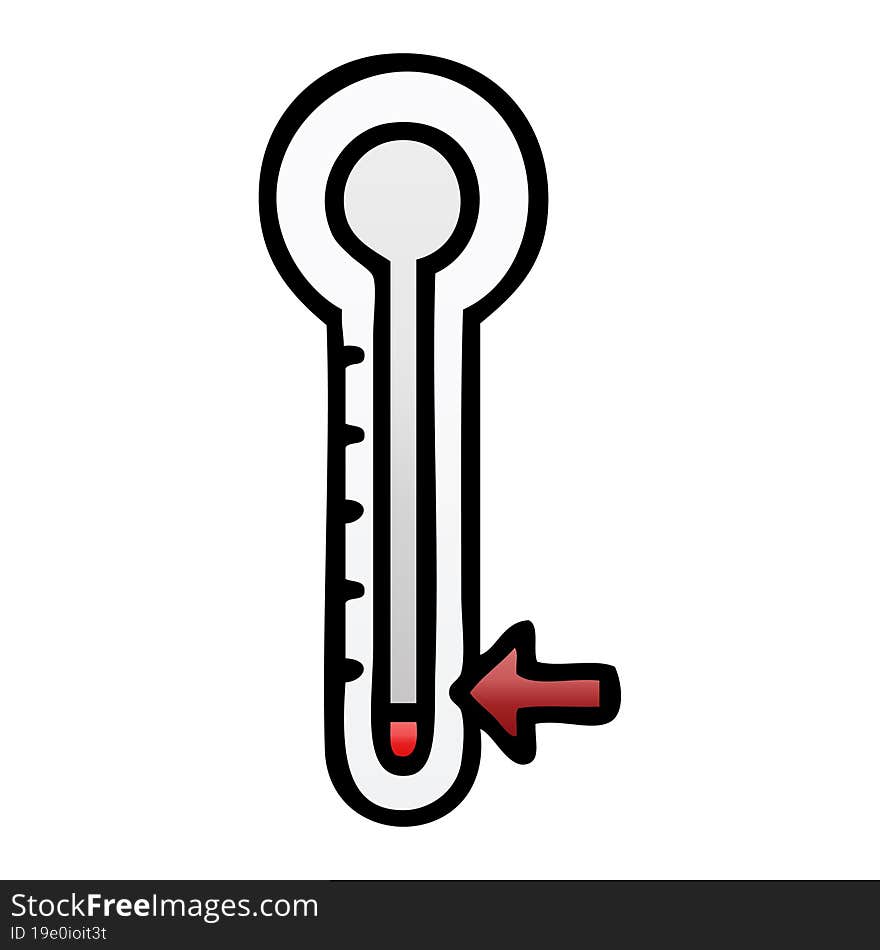 Gradient Shaded Cartoon Cold Thermometer