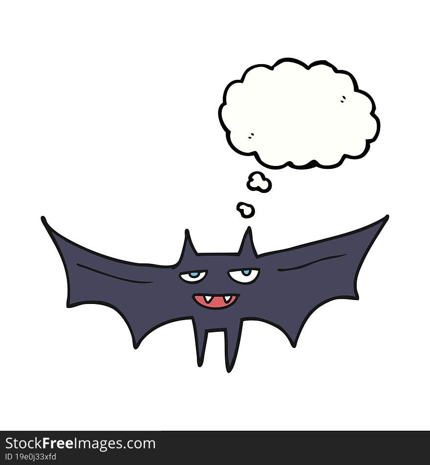 Thought Bubble Cartoon Halloween Bat