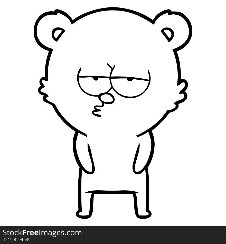 bored polar bear cartoon. bored polar bear cartoon