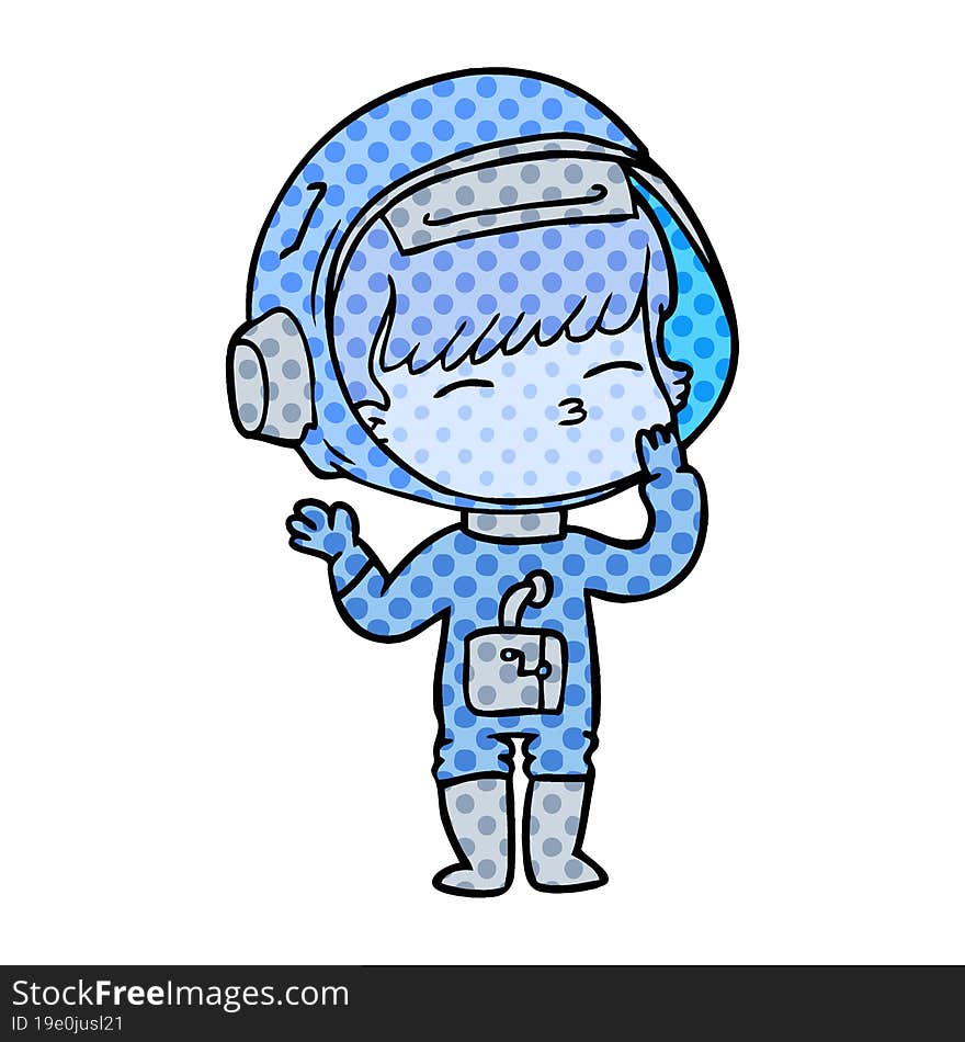 cartoon curious astronaut wondering. cartoon curious astronaut wondering